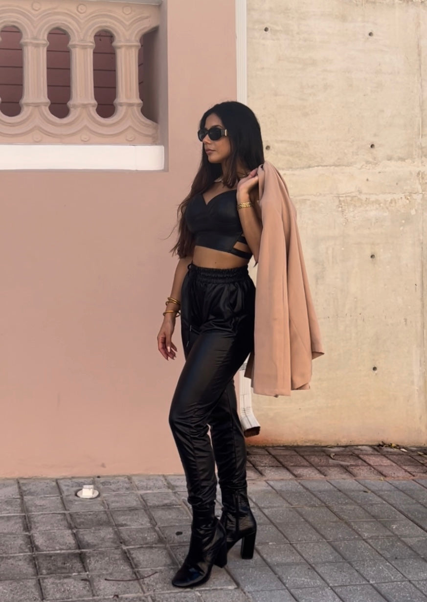 Black leather Top