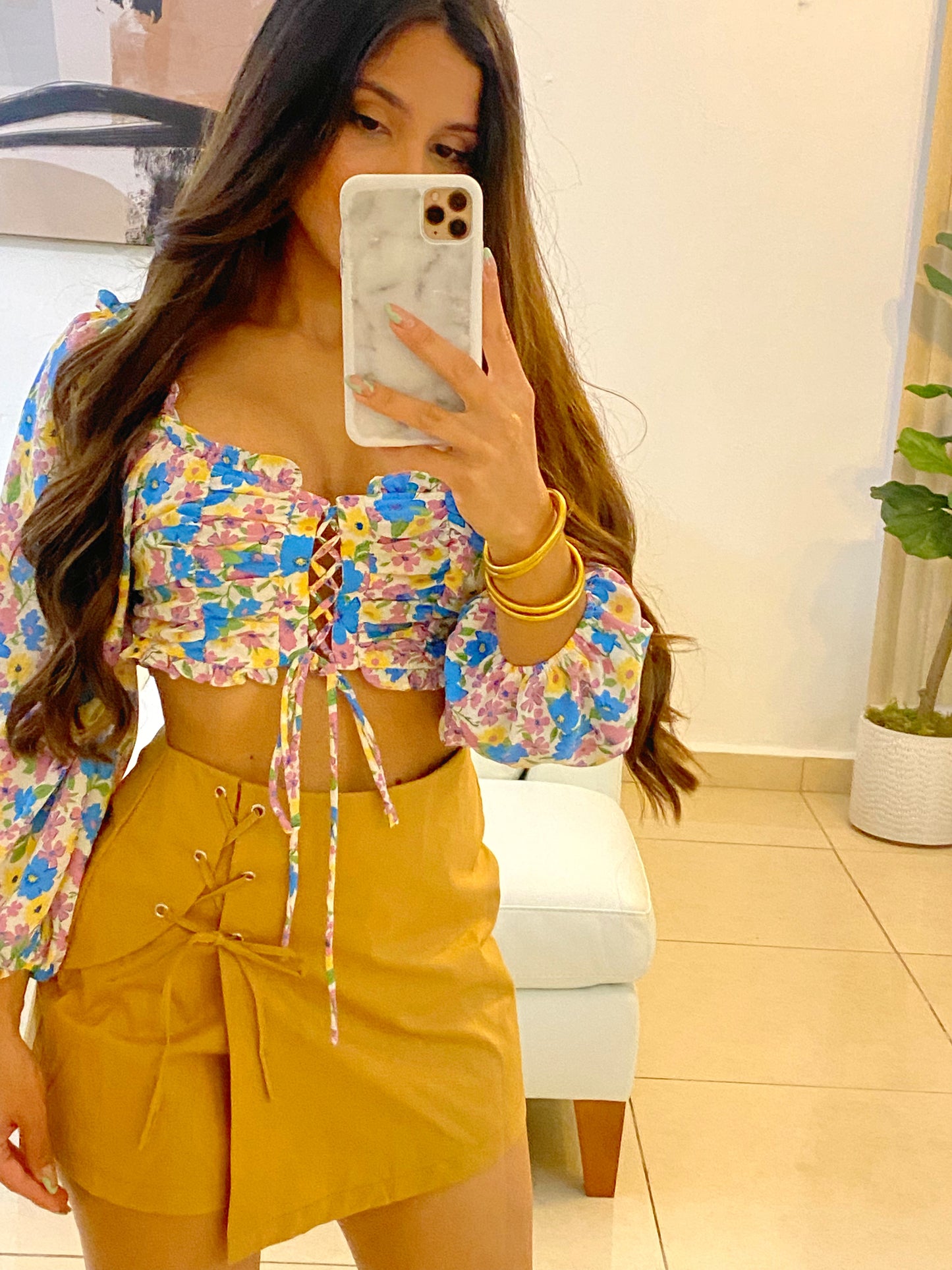 Shoulder Floral Blouse