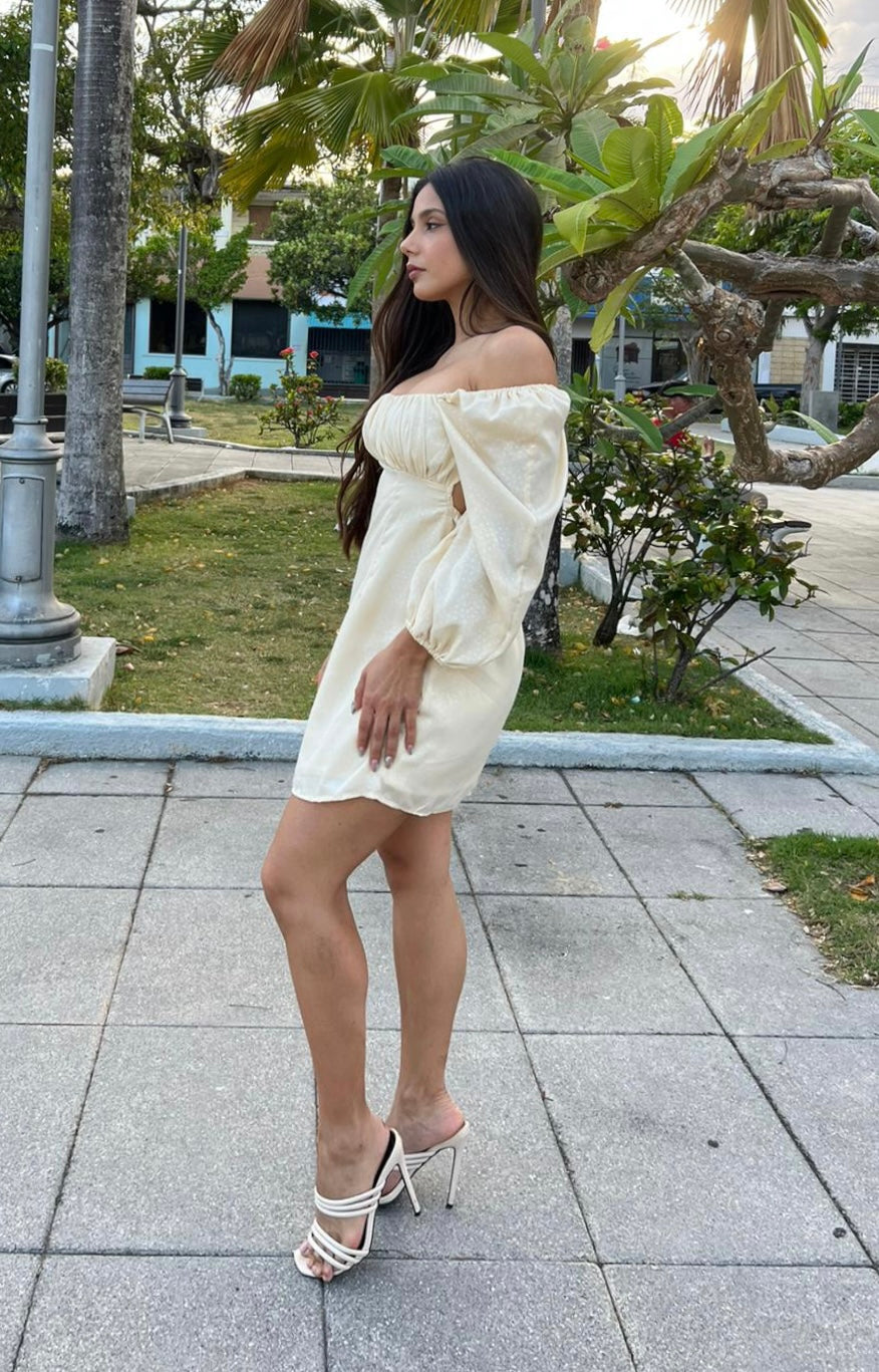 Romantic Cream Mini Dress