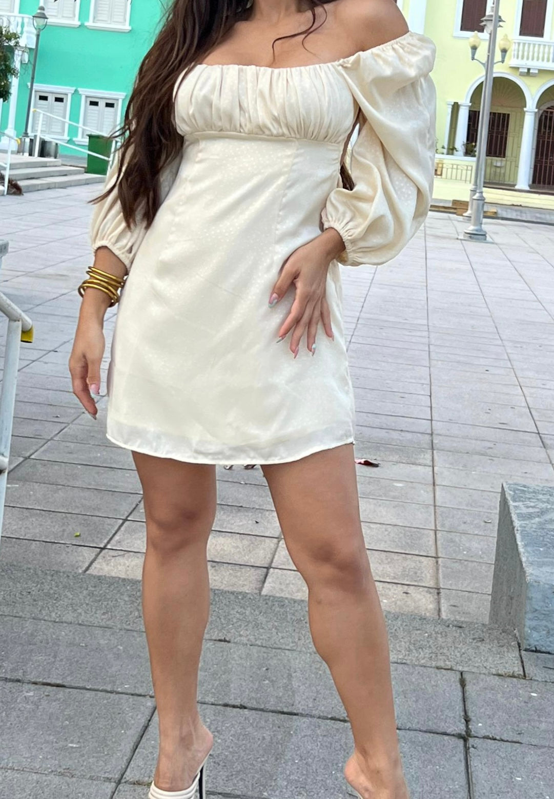 Romantic Cream Mini Dress