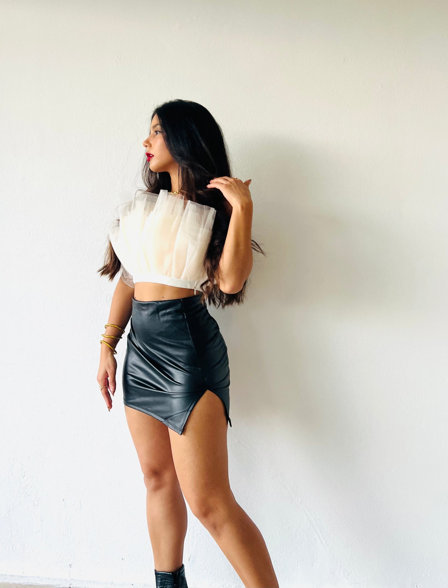 Black leather Skirt